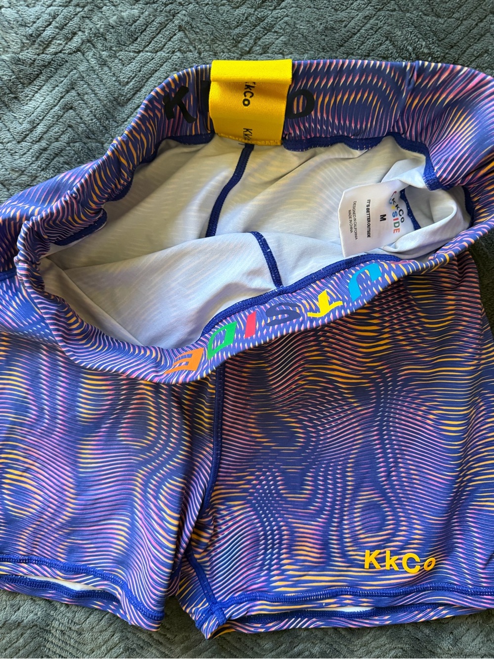 KKCo Outside Purple Abstract Cutout Activewear Set Size M Recycled Nylon - Picture 11 of 14